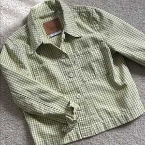 Levi's Green Gingham Jean Jacket